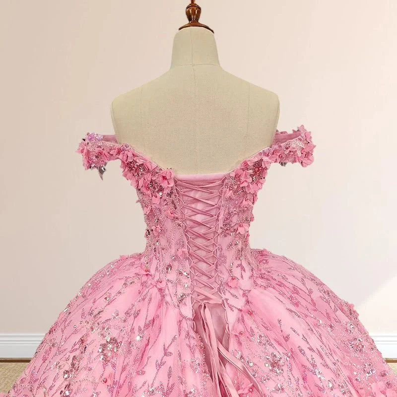 Iraiz | Luxury A Line Appliques Off the Shoulder Sweet Quinceanera Dresses with Beading