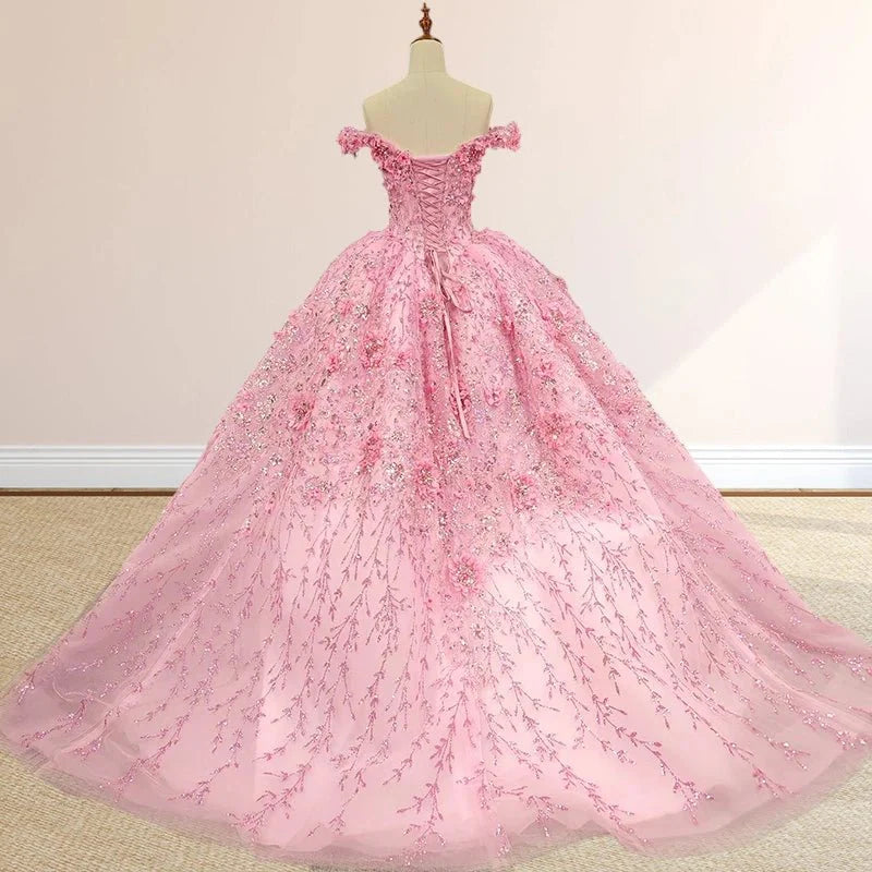 Iraiz | Luxury A Line Appliques Off the Shoulder Sweet Quinceanera Dresses with Beading