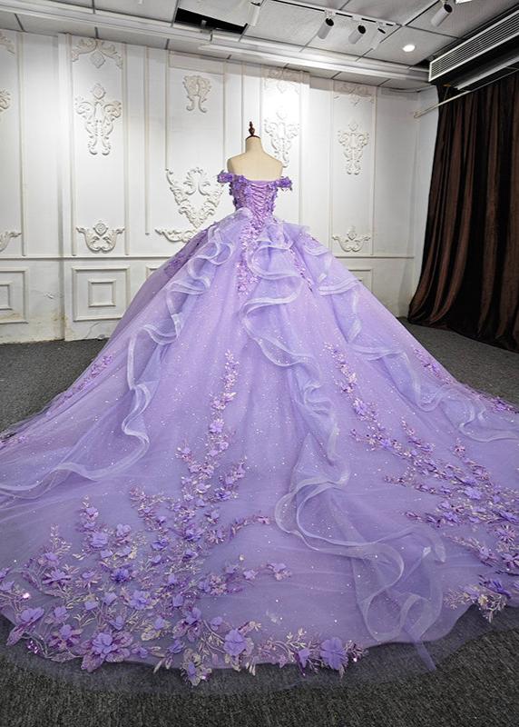 Romantic Sleeveless Beading Quinceanera Dresses with 3D Flower Appliques