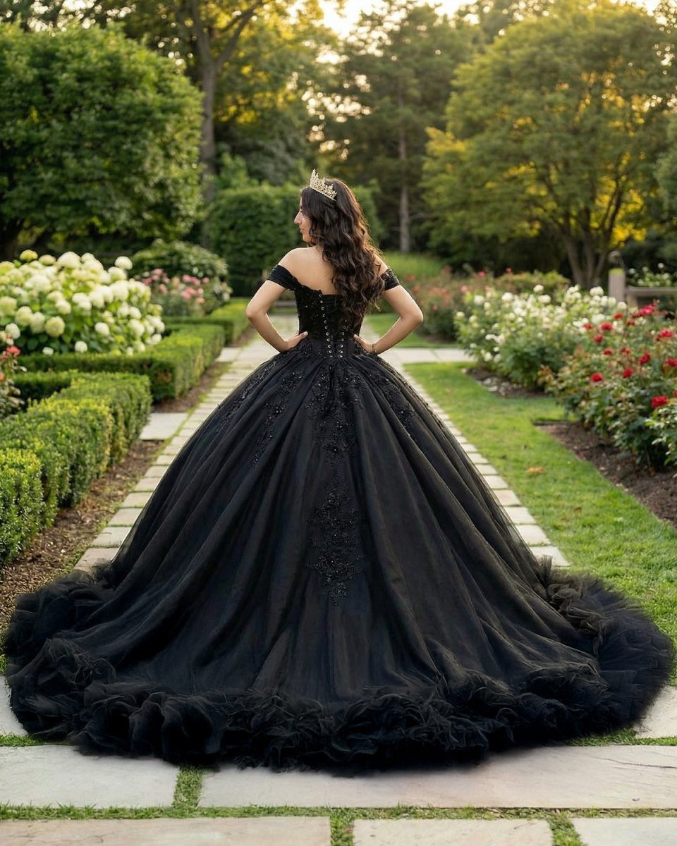 Ball Gown Tulle Off the Shoulder Quinceanera Prom Dress - KissProm
