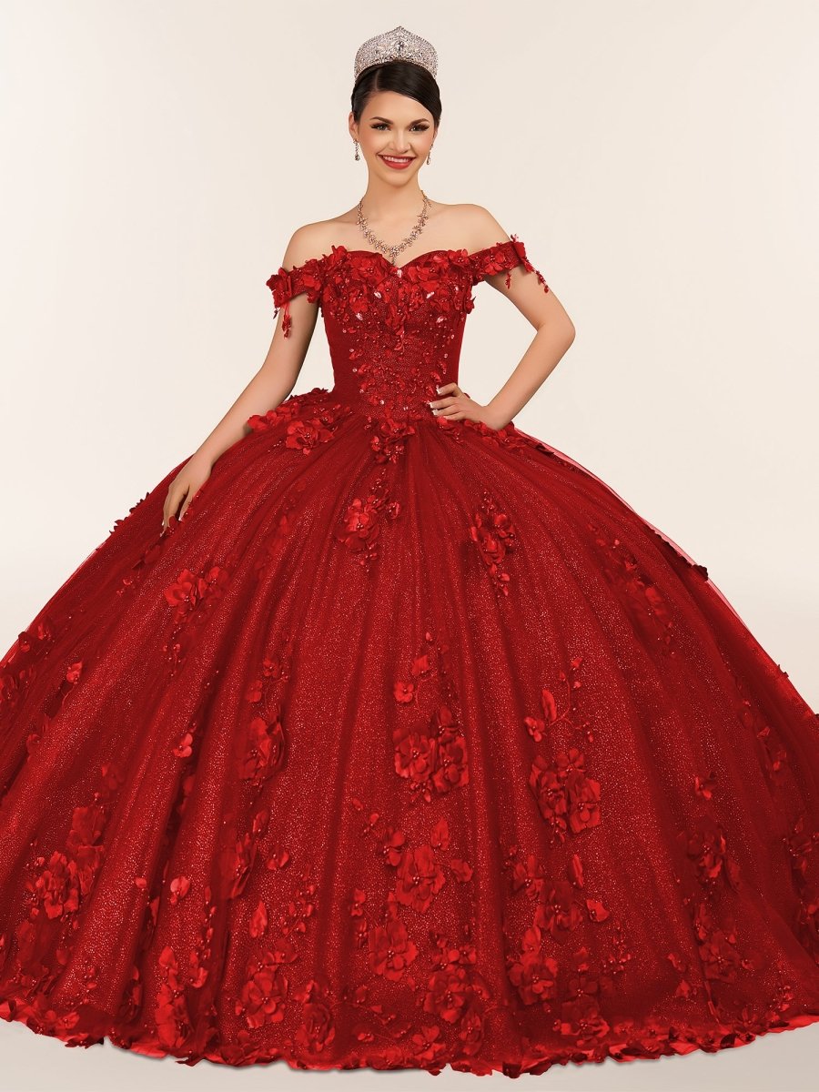 Illa | Ball Gown Organza Sweetheart Burgundy Quinceanera Dress