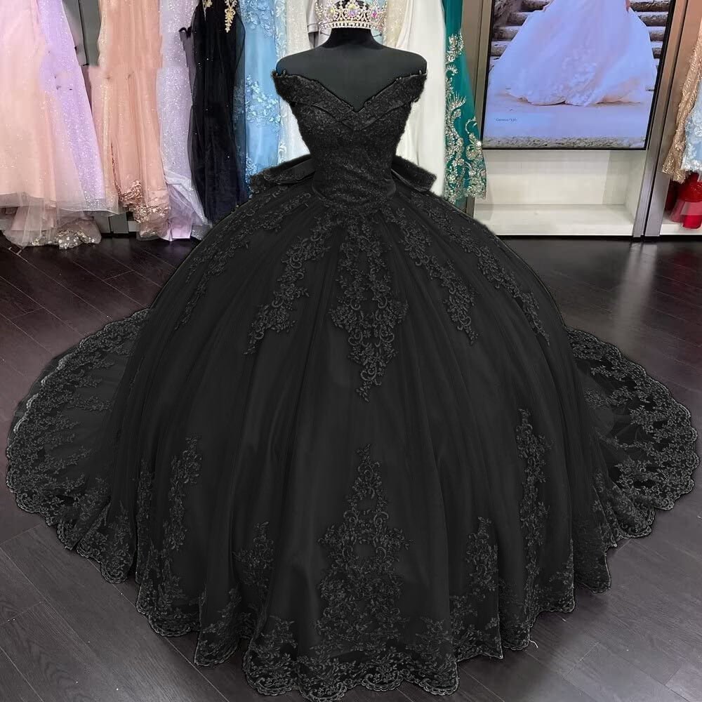 Lace Sage Applique Off Shoulder Quinceanera Dresses