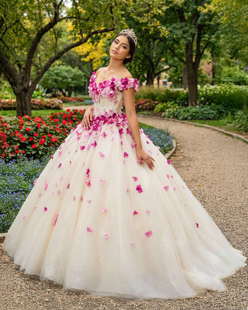Romantic Heart Off - the - Shoulder Tulle Quinceañera Dress - KissProm
