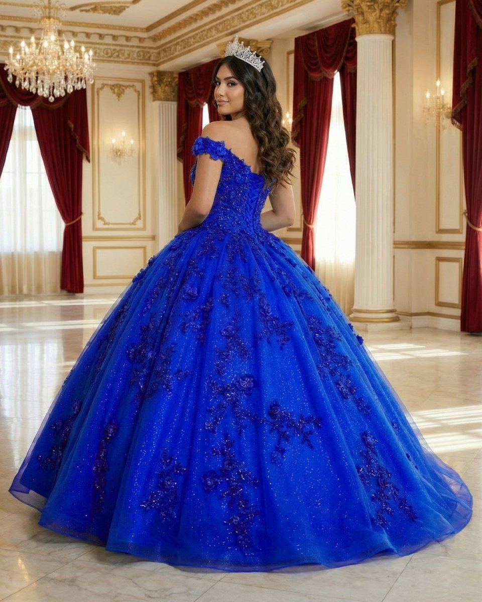 Royal Blue Off the Shoulder Puffy Quinceanera Dresses - KissProm