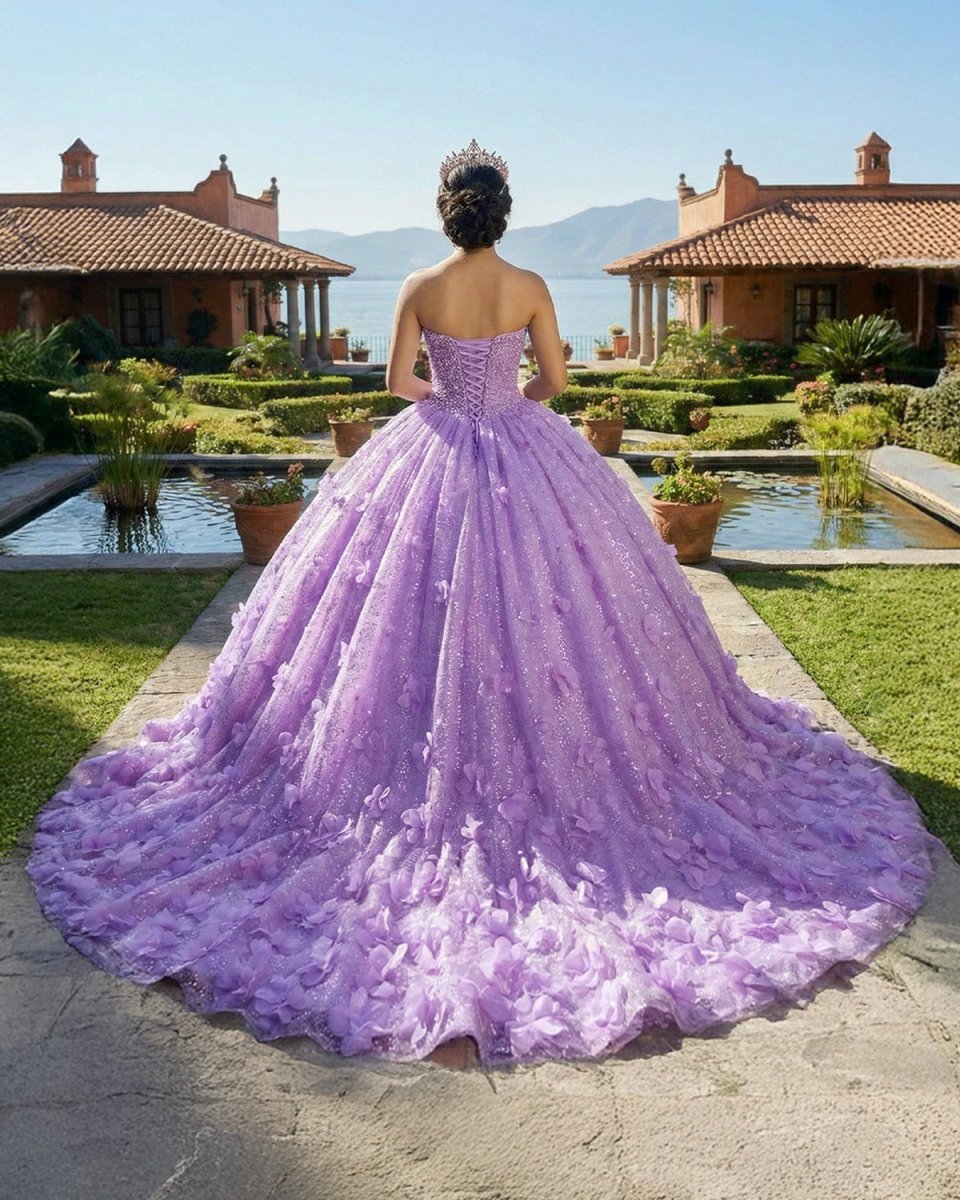 Quinceanera Dress Beading Appliques Strapless Sweetheart Ball Gown - KissProm