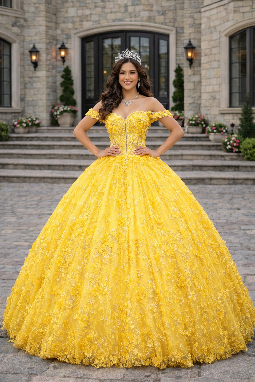 YELLOW QUINCEANERA DRESSES