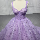 Purple Sweetheart Sequined Evening Party Dress