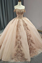 Classic Organza with Embroidery Cap Sleeve Sequined Quinceanera Dresses - KissProm