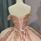 Classic Organza with Embroidery Cap Sleeve Sequined Quinceanera Dresses - KissProm