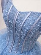 Ellyanna |   A-Line Blue Tulle Long Sweet Quinceanera Dress