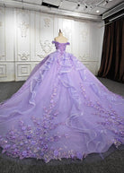 Romantic Sleeveless Beading Quinceanera Dresses with 3D Flower Appliques