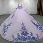 Purple Beaded Sweetheart Evening Party Dress Sequined Ball Gown - KissProm