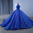 Royal Blue Ball Gown Halter Sleeveless Quinceanera Dress - KissProm