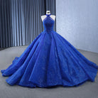 Royal Blue Ball Gown Halter Sleeveless Quinceanera Dress - KissProm