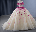 Romantic Heart  Off-the-Shoulder Tulle Quinceañera Dress