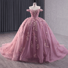 Floral Lace Sweetheart Corset Ball Gown Quinceañera Dress - KissProm