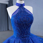 Royal Blue Ball Gown Halter Sleeveless Quinceanera Dress - KissProm