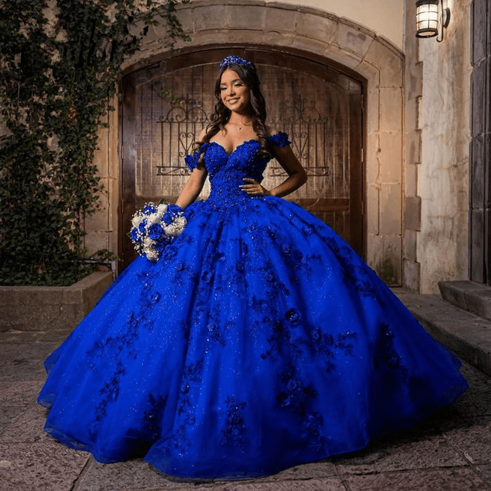 Ilaria | Royal Blue Off the Shoulder Puffy Quinceanera Dresses