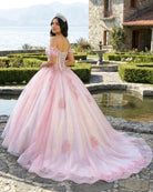 Ball - Gown Pink Off - the - Shoulder Quinceanera Dresses - KissProm