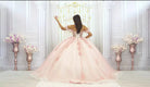 Ball-Gown Pink Off-the-Shoulder Quinceanera Dresses