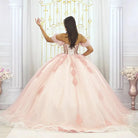 Ball-Gown Pink Off-the-Shoulder Quinceanera Dresses