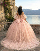 Ball - Gown Pink Tulle Sweetheart Sleeveless Quinceanera Dresses with Bow - KissProm