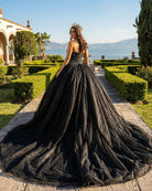 Black Sweetheart Tulle Quinceanera Dresses With Beadings - KissProm