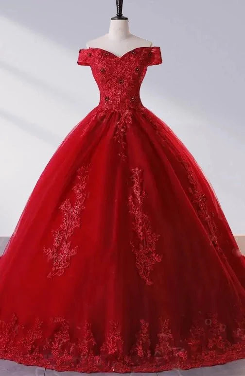 Royal Blue Lace Off the Shoulder Quinceanera Dresses with Flowers