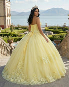 Ball Gown Lace Sweetheart Yellow Quinceanera Dress - KissProm