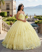 Ball Gown Lace Sweetheart Yellow Quinceanera Dress - KissProm