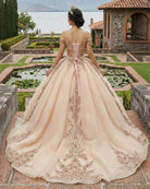 Classic Organza with Embroidery Cap Sleeve Sequined Quinceanera Dresses - KissProm