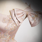 Elegant Ball Gown Pink Beaded Floral Appliques Quinceanera Dress - KissProm