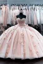 Claudia | Ball Gown Organza Sweetheart Pink Quinceanera Dress