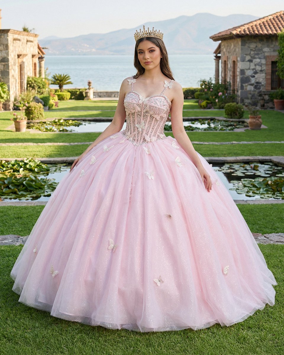 Pink Ball Gown Tulle Sweetheart Quinceanera Dress - KissProm