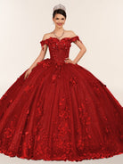 Illa | Ball Gown Organza Sweetheart  Burgundy Quinceanera Dress