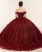 Illa | Ball Gown Organza Sweetheart  Burgundy Quinceanera Dress