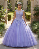 Lavender Ball Gown Quinceanera Dresses Lace Appliqued Dress - KissProm