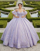 Lavender Off - the - Shoulder Straps Appliqued Quinceanera Dresses - KissProm