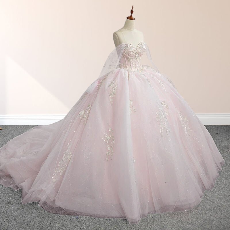 Judy | Light Pink Ball Gown Appliqued Quinceañera Dresses