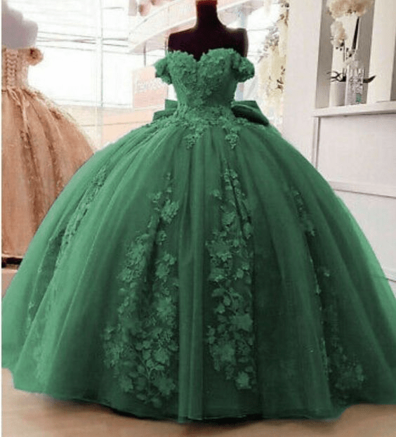 Freya | Off Shoulder 3D Floral Applique Quinceanera Dresses