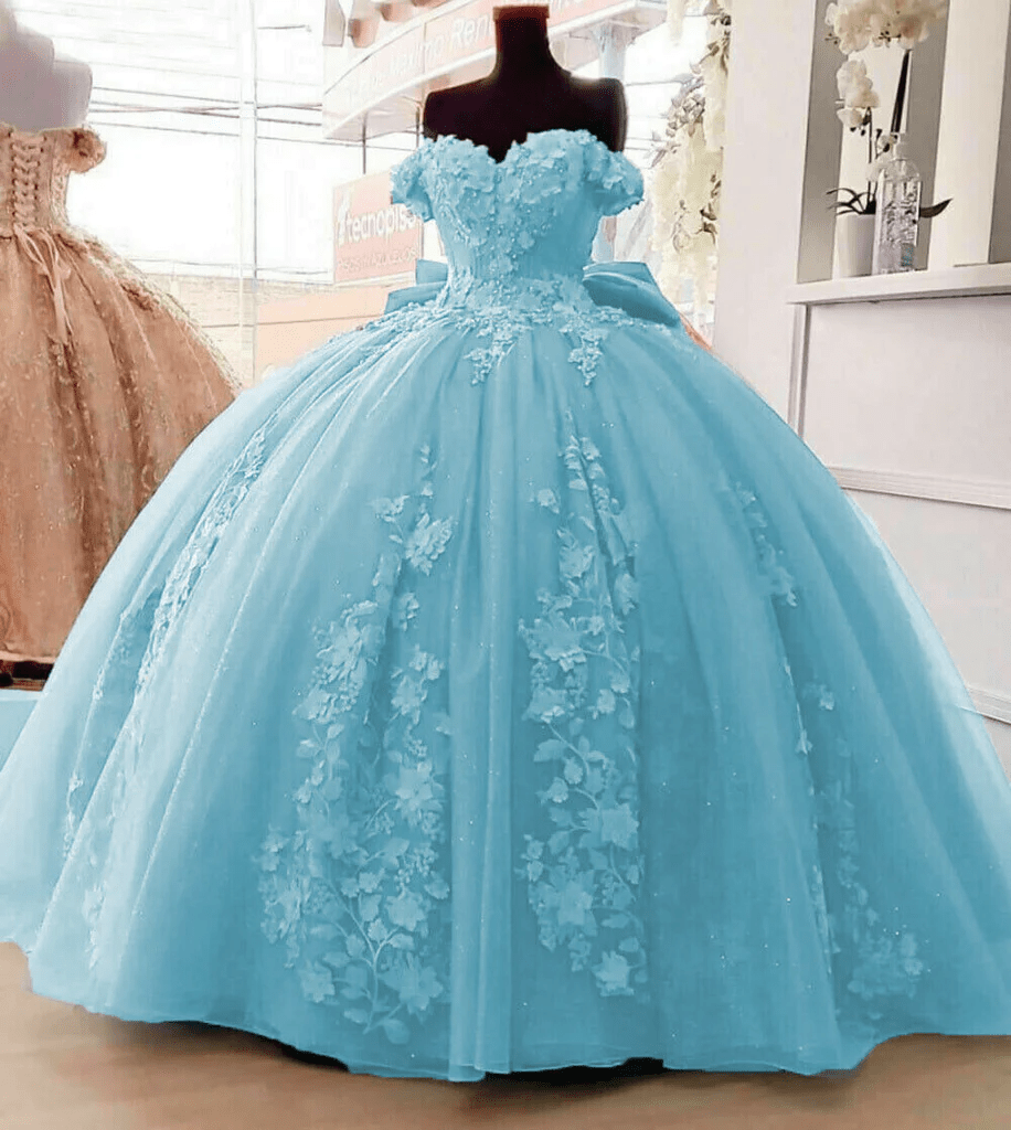 Freya | Off Shoulder 3D Floral Applique Quinceanera Dresses