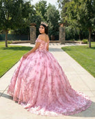Off The Shoulder Neckline Sparkly Quinceanera Dresses With Appliques - KissProm