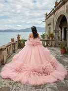 Pink Strapless Sleeveless Ball Gown Corset Quinceanera Dresses - KissProm