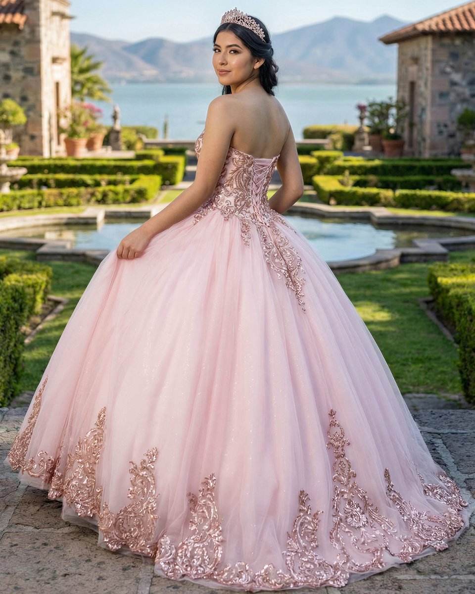 Pink Sweetheart Neckline Quinceanera Ball Gown Dress - KissProm