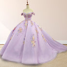 Princess Off the Shoulder Appliques Court Train Quinceanera Dresses