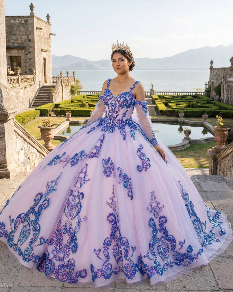 Purple Beaded Sweetheart Evening Party Dress Sequined Ball Gown - KissProm