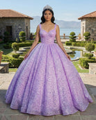 Purple Sweetheart Sequined Evening Party Dress - KissProm