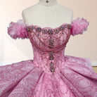Quinceanera Dress With Sequins Off the Shoulder Chapel Train