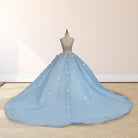 Quinceanera Dresses Spaghetti Straps Beading with 3D Butterfly Appliques