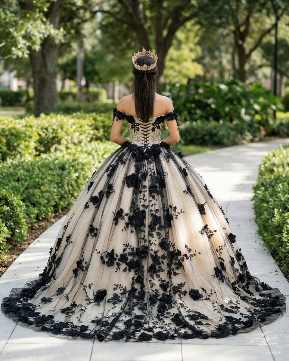 Red Off The Shoulder Tulle Quinceanera Dresses With Lace Appliques - KissProm